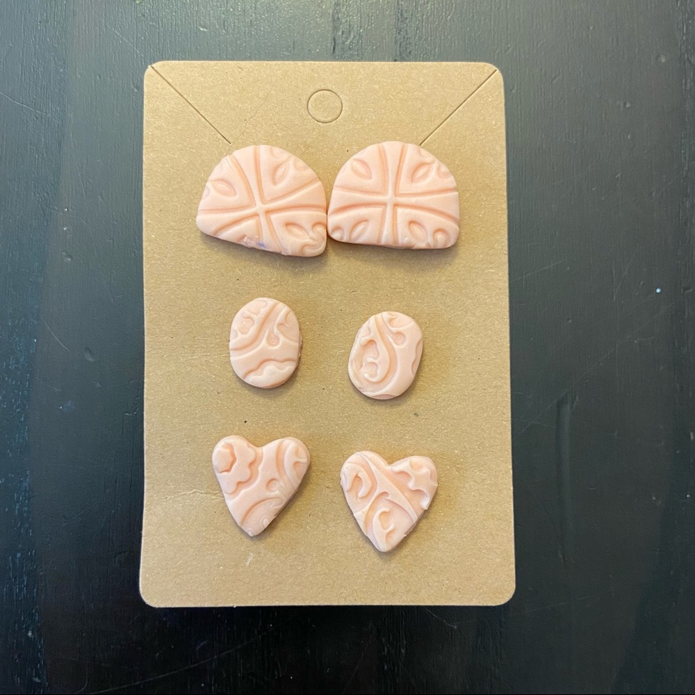 Handmade polymer clay stud earrings!